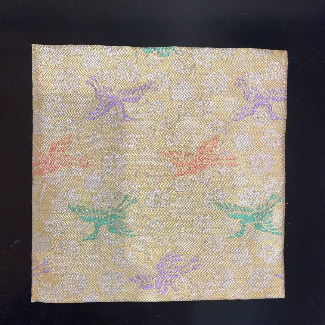茶道用古帛紗 鳥と花模様 絹製