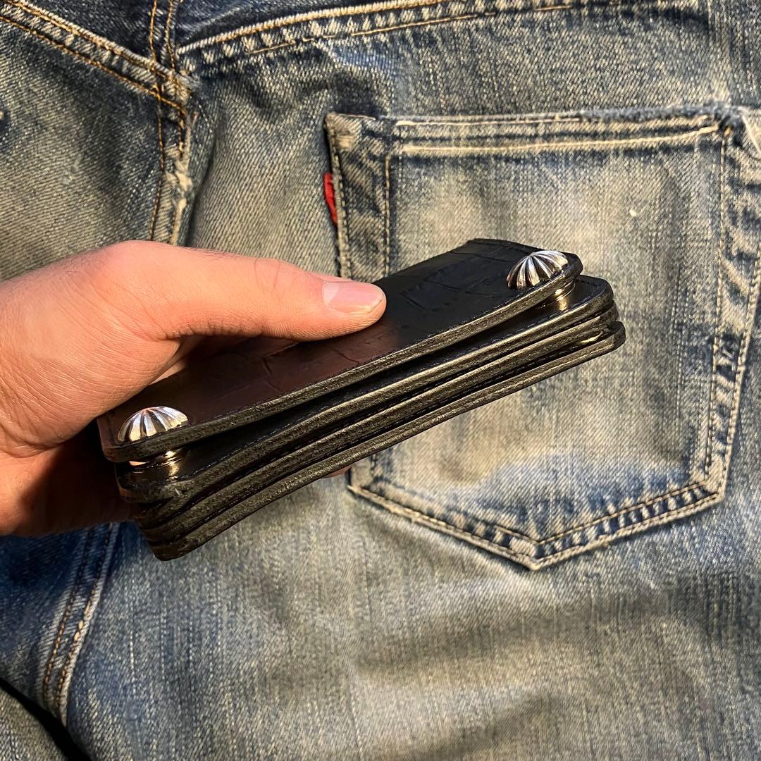 お札が折れない！ミドルトラッカーウォレット アポロコンチョ シルバー925