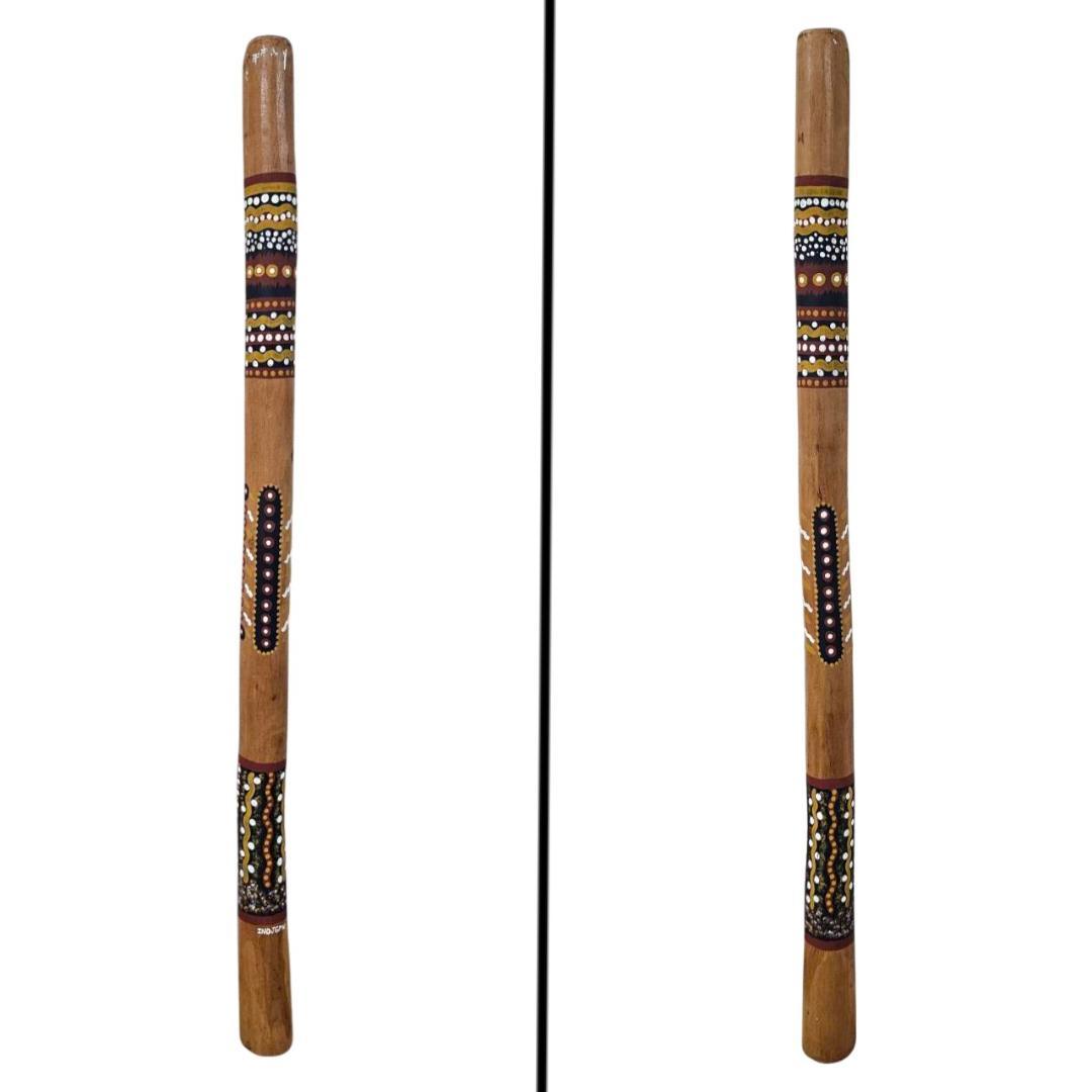 世界最古の金管楽器 木製ディジュリドゥ 約118cm アボリジニ風ハンドペイント