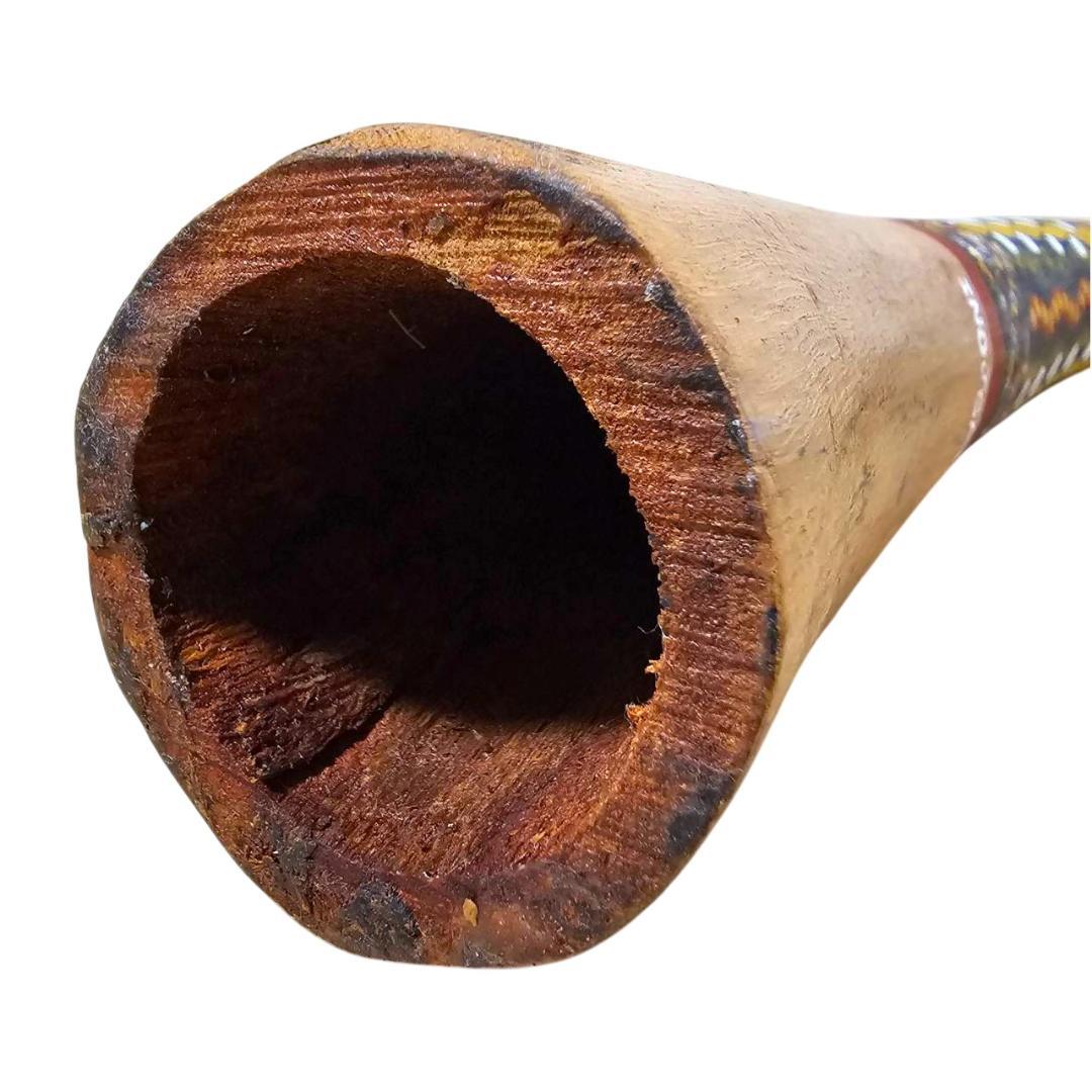 世界最古の金管楽器 木製ディジュリドゥ 約118cm アボリジニ風ハンドペイント