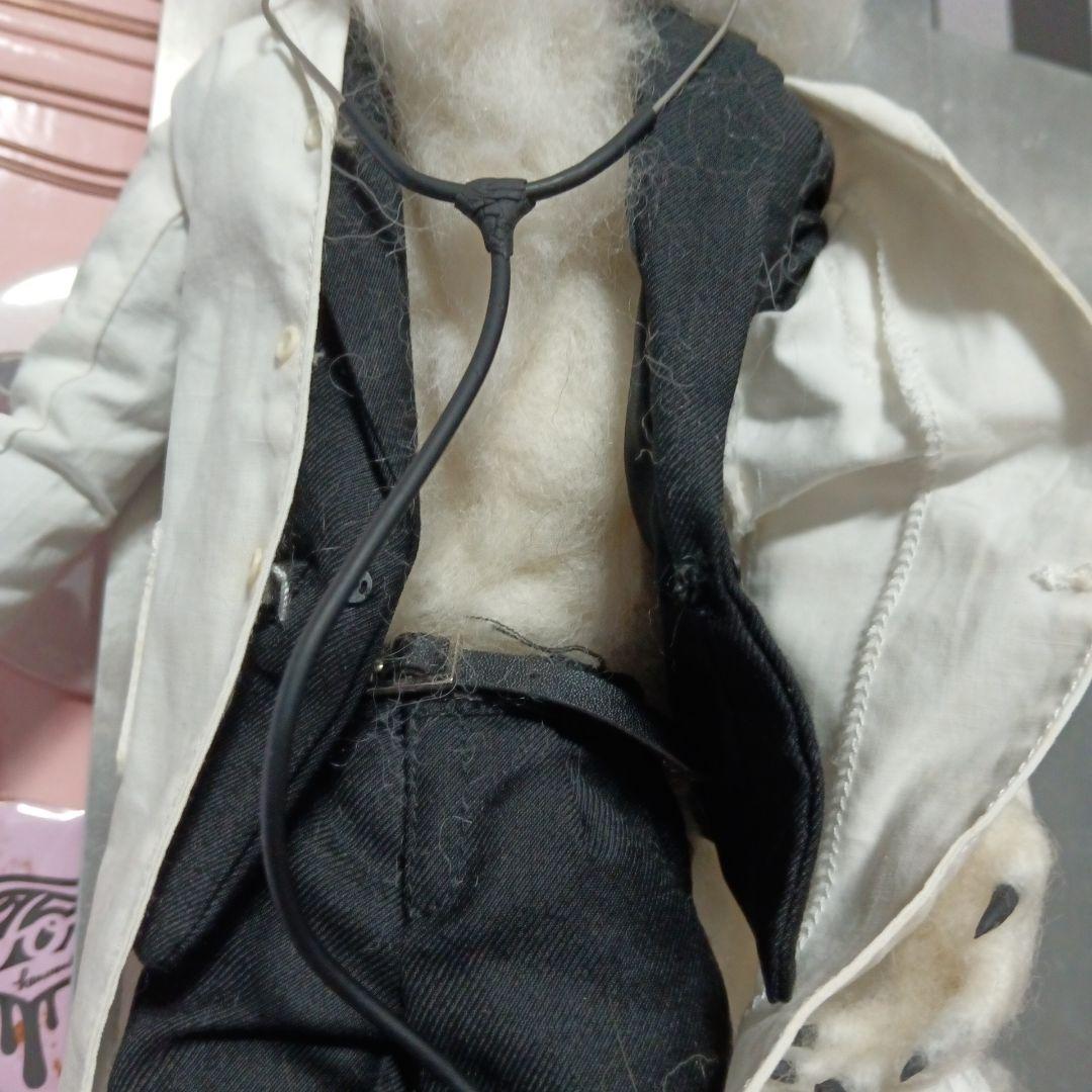 狼 ぬいぐるみ ドール 白衣 ホッキョクオオカミ 人形 医者 獣人