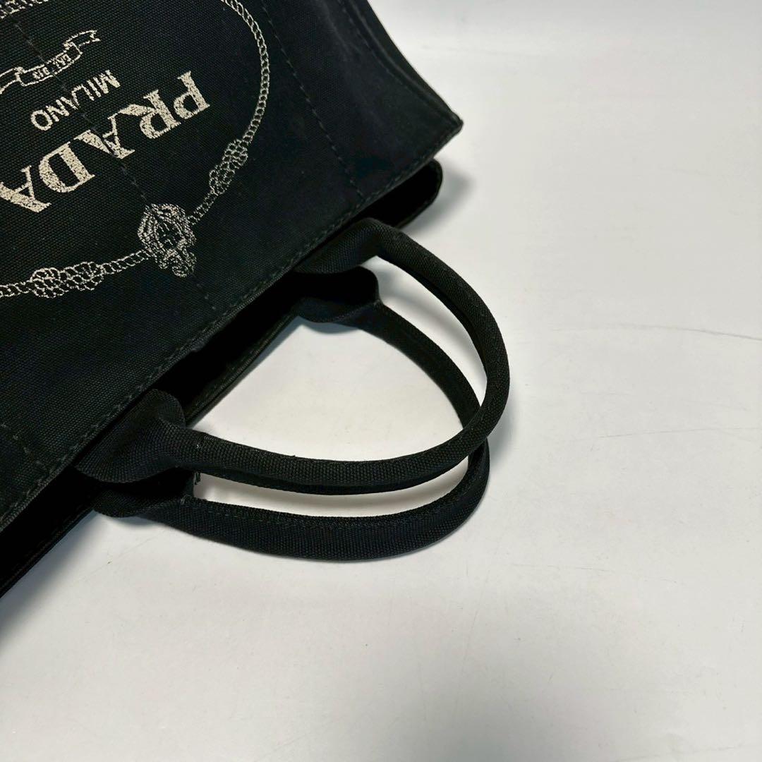 t94【美品】プラダ　カナパ　Lサイズ　ブラック　ハンド　トート　A4収納可.