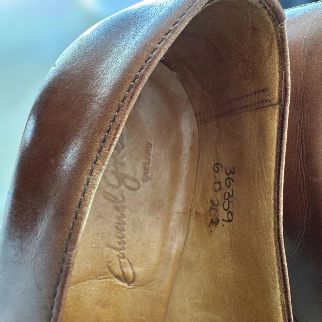 エドワードグリーン　ウィングチップモンクストラップシューズ　ブラウン６D