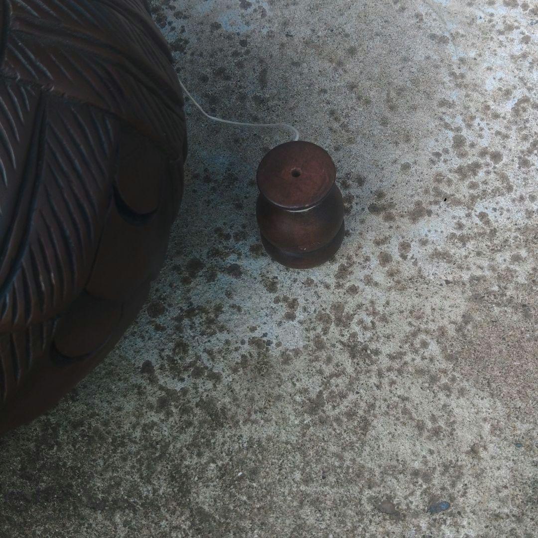 墨壺　大型　飾り墨壺　龍　亀　木彫　木製　アンティーク　ハ10