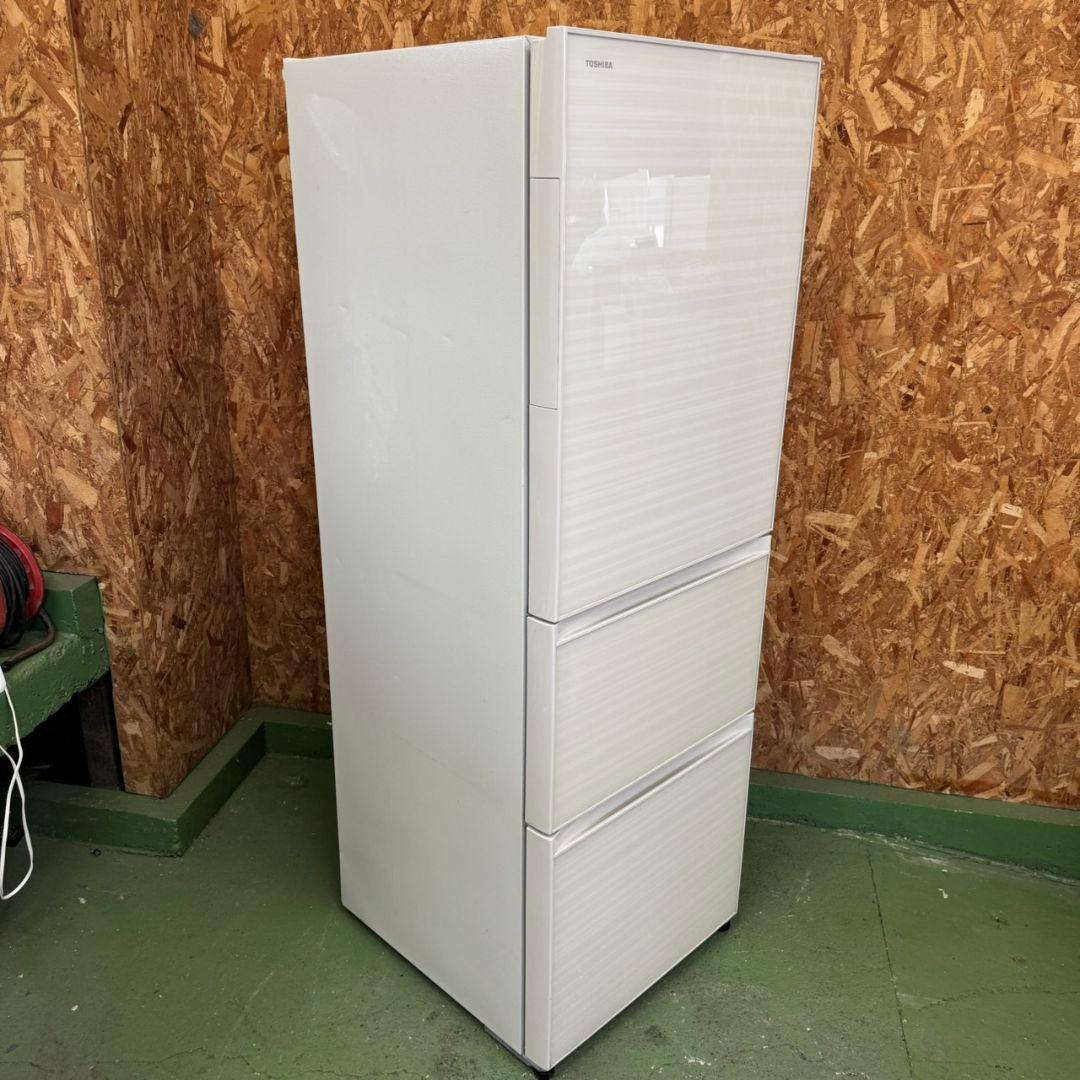 326 大型冷蔵庫　右開き　400L弱　自動製氷機　極美品　鏡面モデル　大人気