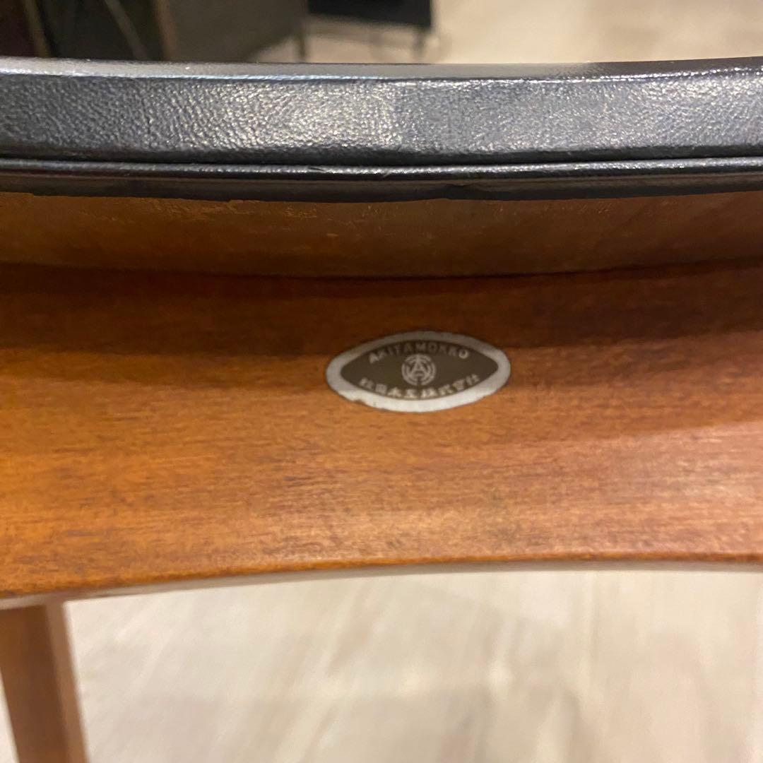 秋田木工　曲げ木スタッキングスツール　黒　椅子　アンティーク剣持勇