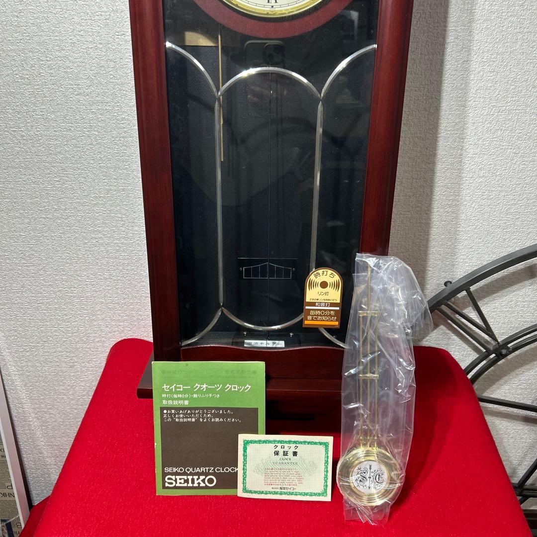 か*ん様 未使用　希少　セイコークォーツ　クロック　振り子時計　レトロ　服部 P
