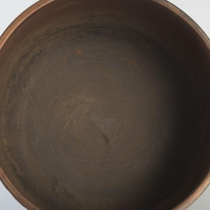 中国　古銅宣徳銅　饕餮文　建水　茶こぼし　V　9652