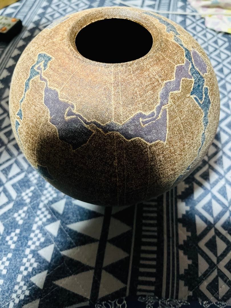 笠間焼　日本工芸会正会員　小林征児 陶器製花瓶 木箱付き