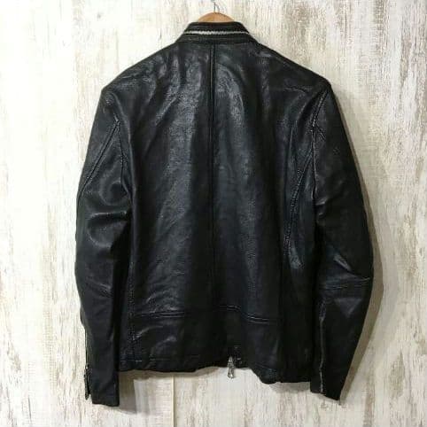 NANO UNIVERSE 　シングルライダース　ジャケット　ラムレザー　L　黒