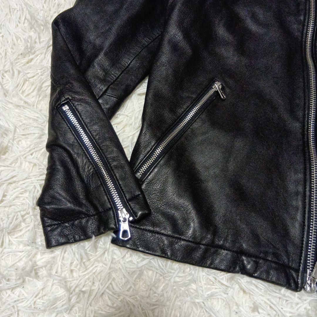 NANO UNIVERSE 　シングルライダース　ジャケット　ラムレザー　L　黒