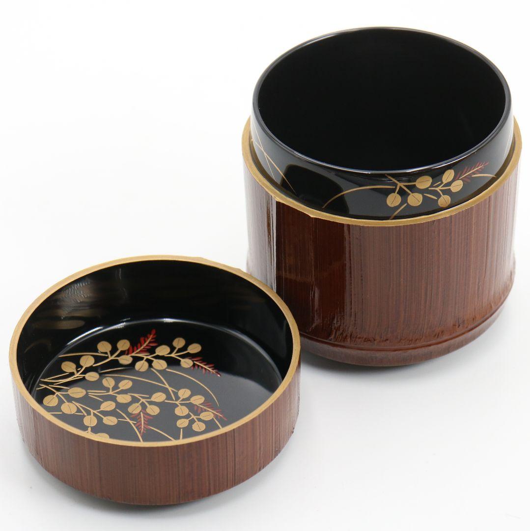 野村政寛(香庵)作 竹塗鈴虫蒔絵 雪吹 薄茶器 茶道具 共箱　V923