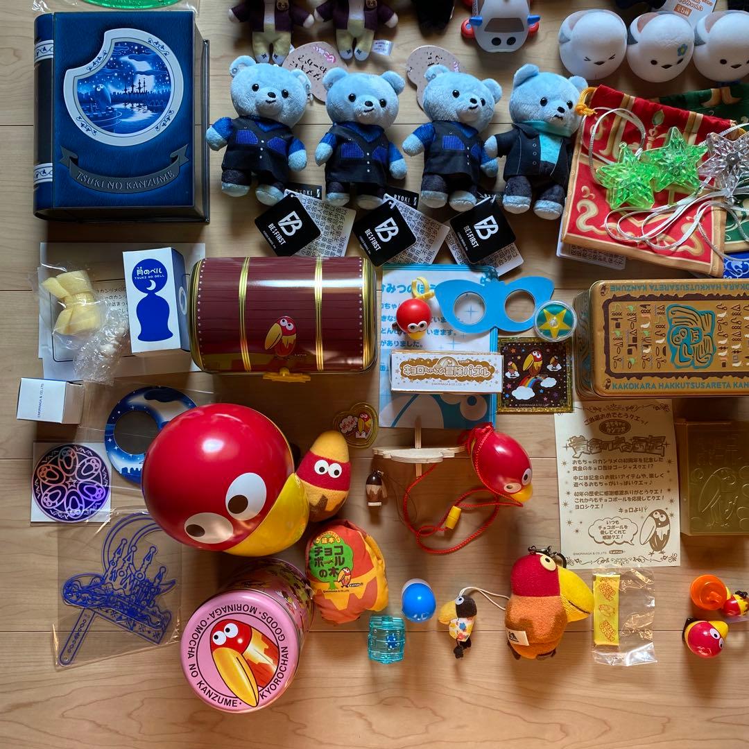 キョロちゃんおもちゃの缶詰9個とプライズぬいぐるみなど59個まとめ売り