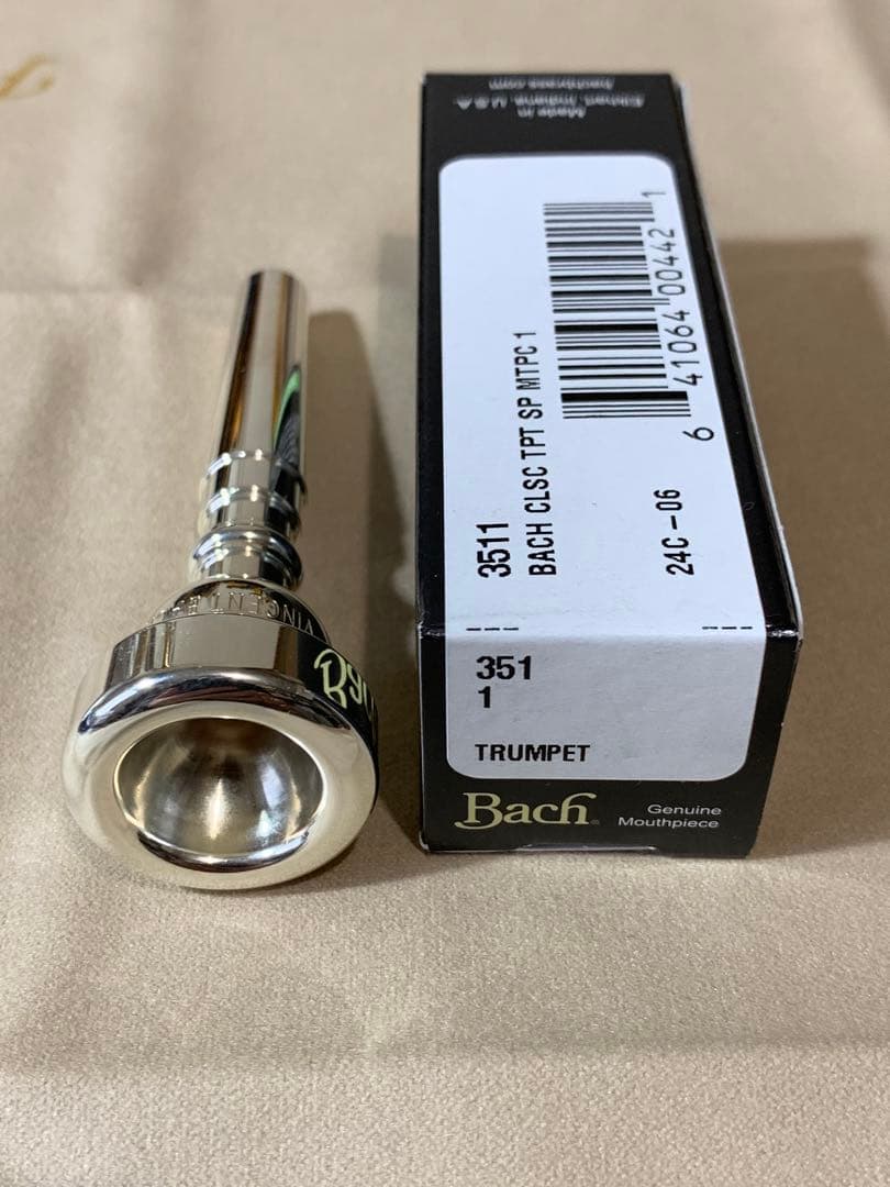 美品 Bach トランペット マウスピース 1 バック