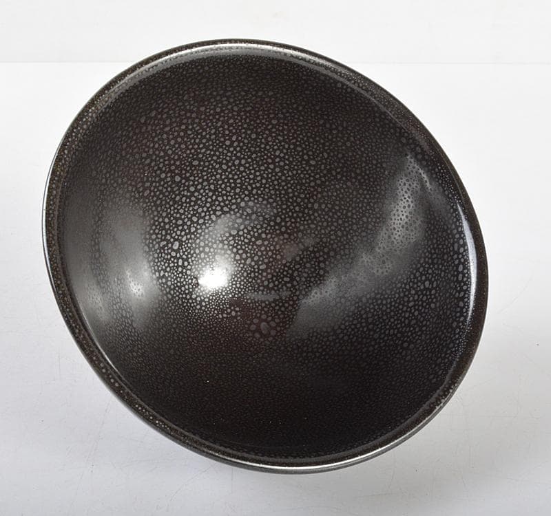 中国　宋代　建窯　窯変　油滴天目茶碗　桐箱付　M　R4617