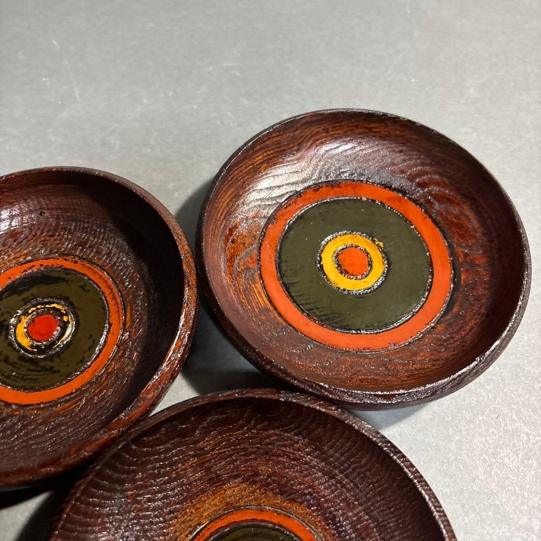 村瀬治兵衛　独楽　茶托　５客