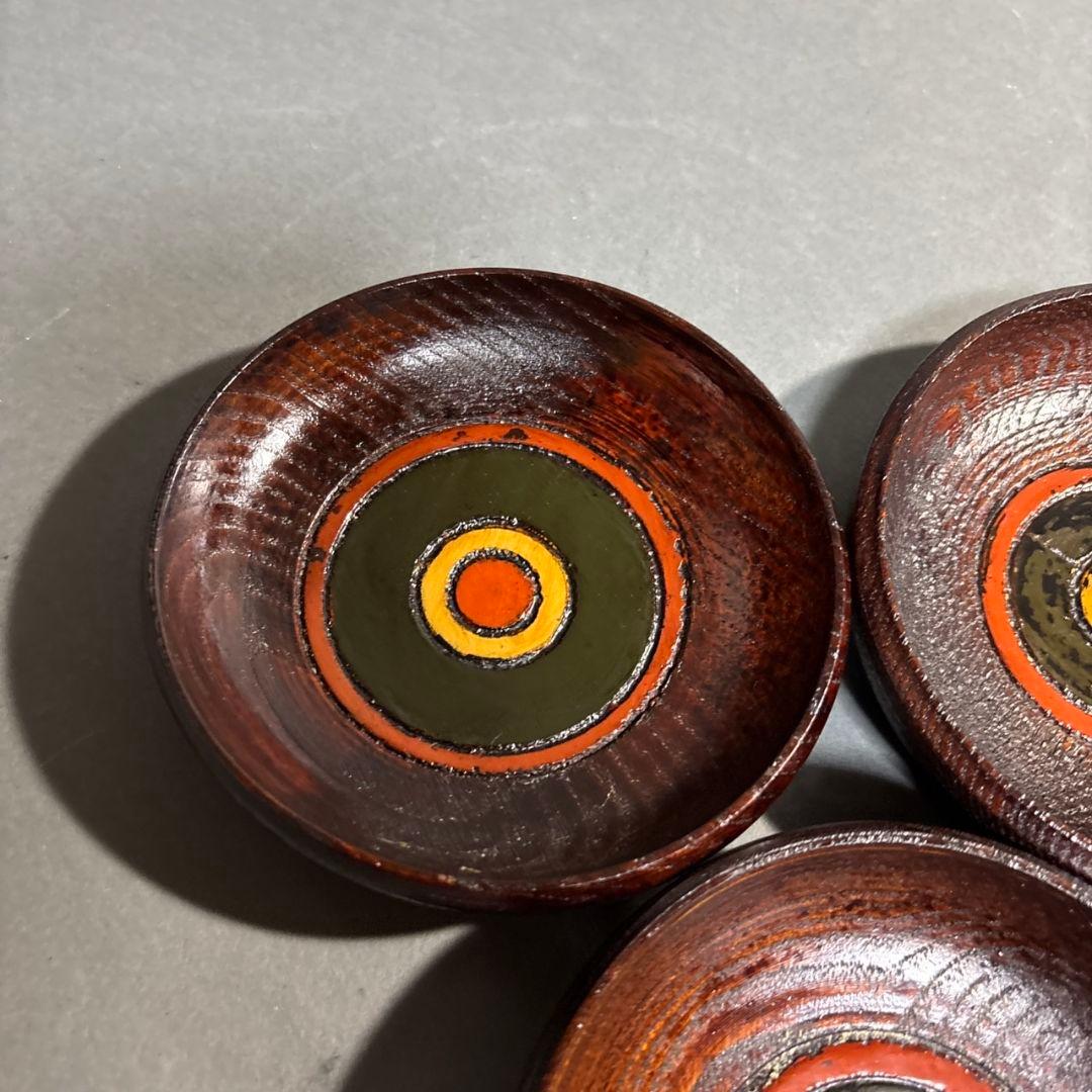 村瀬治兵衛　独楽　茶托　５客