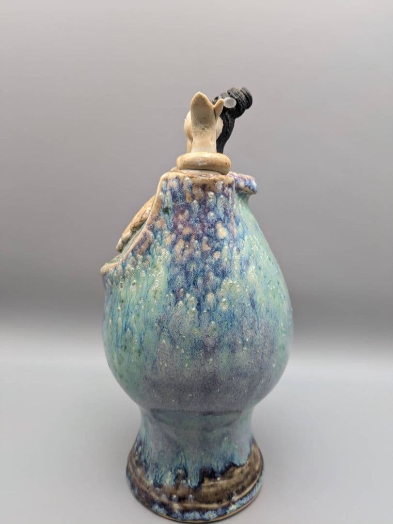 青芳人形 初代青芳 念ずれば花ひらく 砥部焼 置物 坂村真民 森本青芳