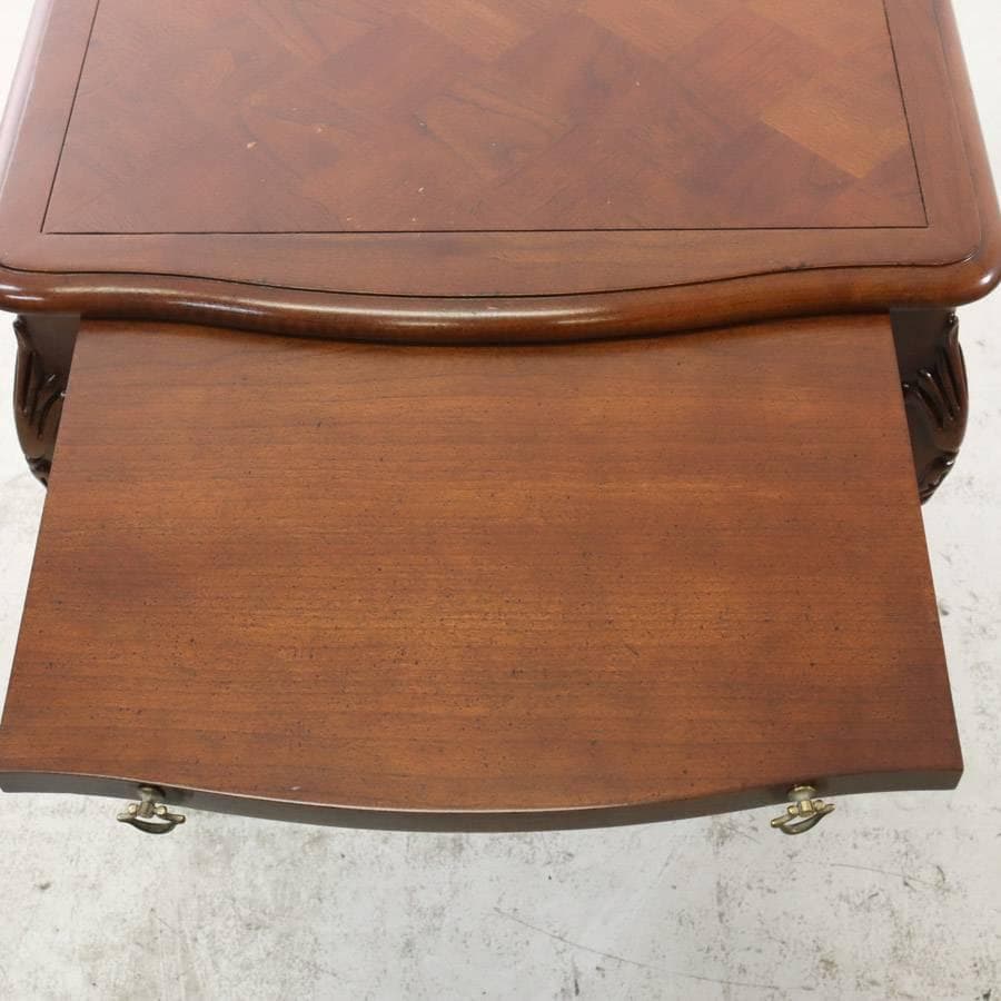 フレンチアンティーク調 サービングテーブル スライド天板付き サイドテーブル