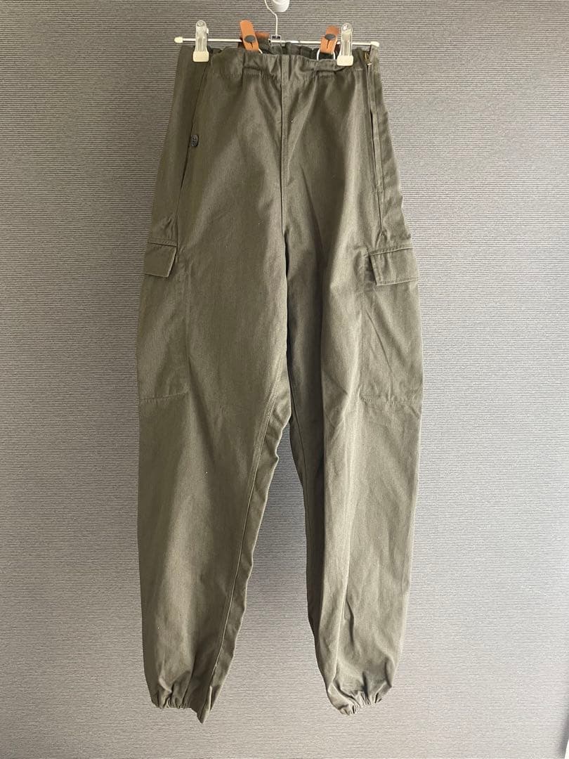 【古着】東ドイツ軍　サスペンダー付き　カーゴパンツ