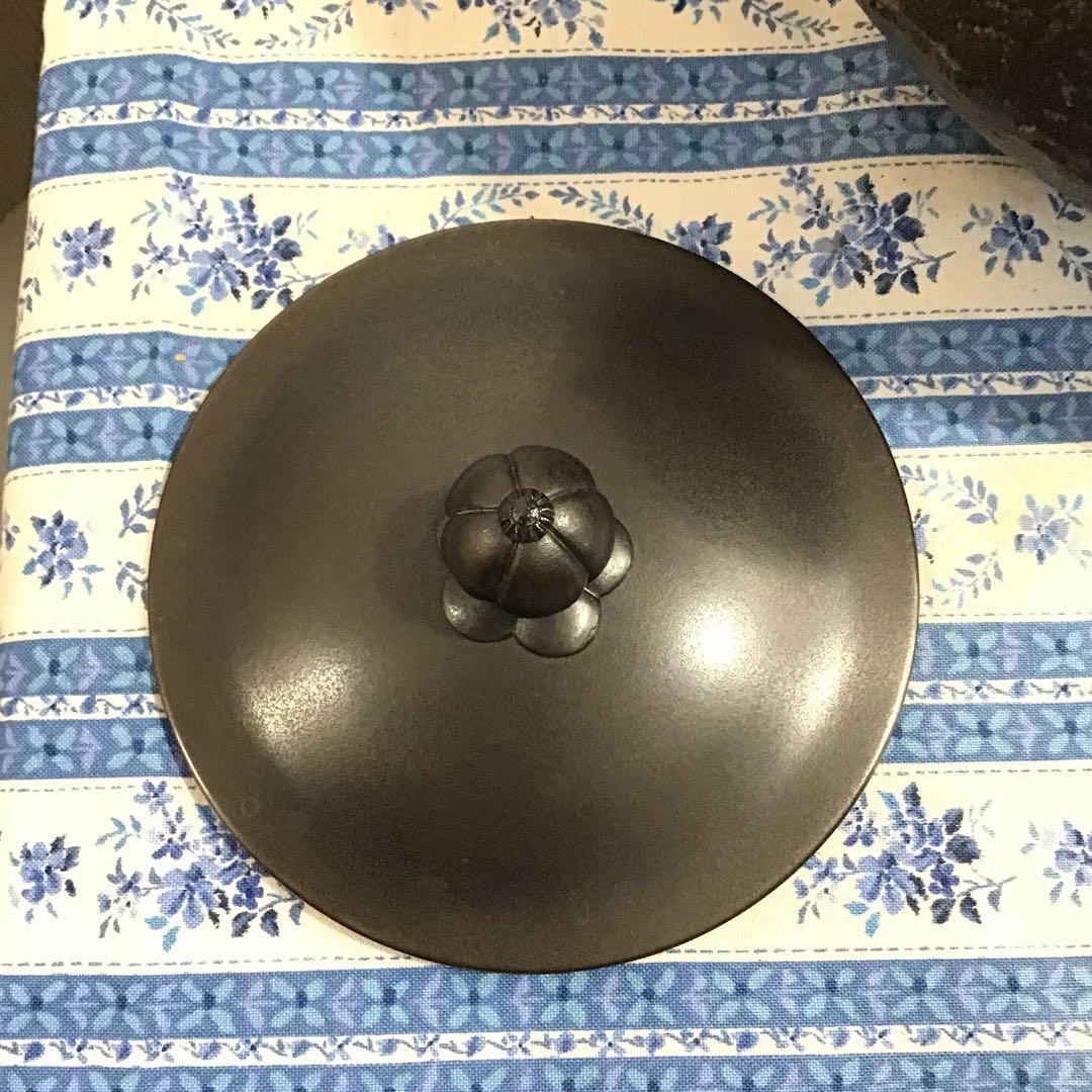 茶道具　釜　利休好　阿弥陀堂釜　本歌与次郎写　菊池正道造　共箱　栞　S17ADK