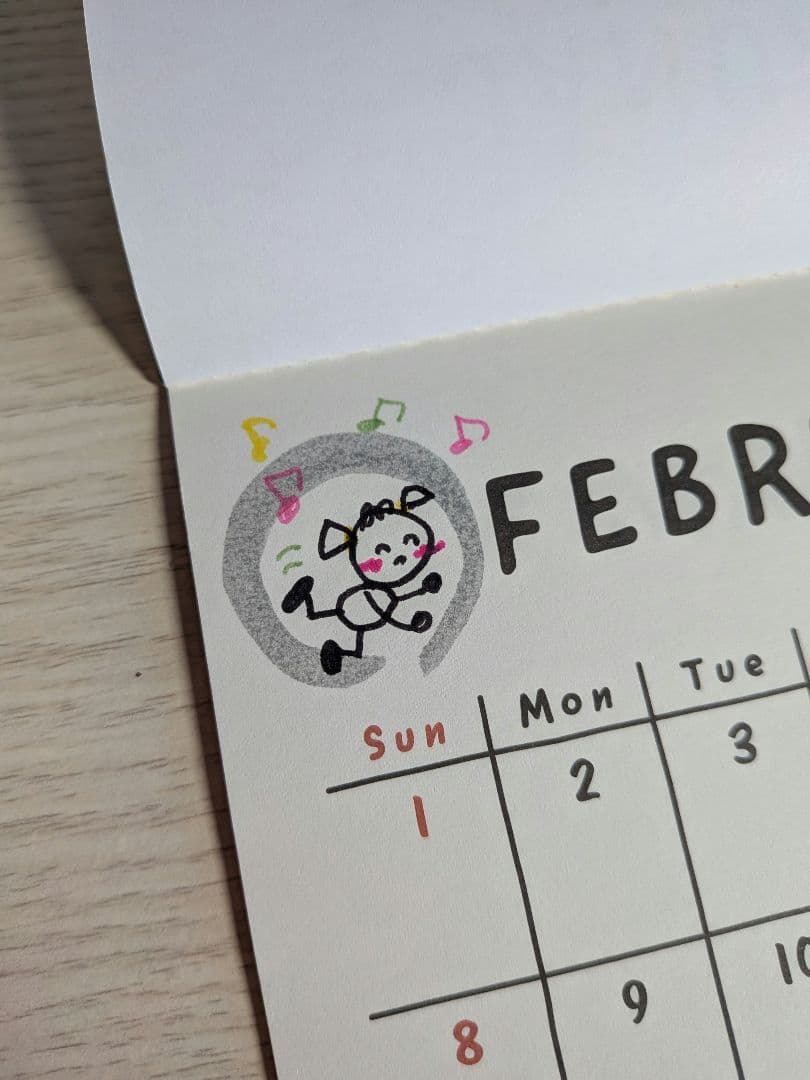 ハンドメイド2026年カレンダー 《35》手描きイラスト