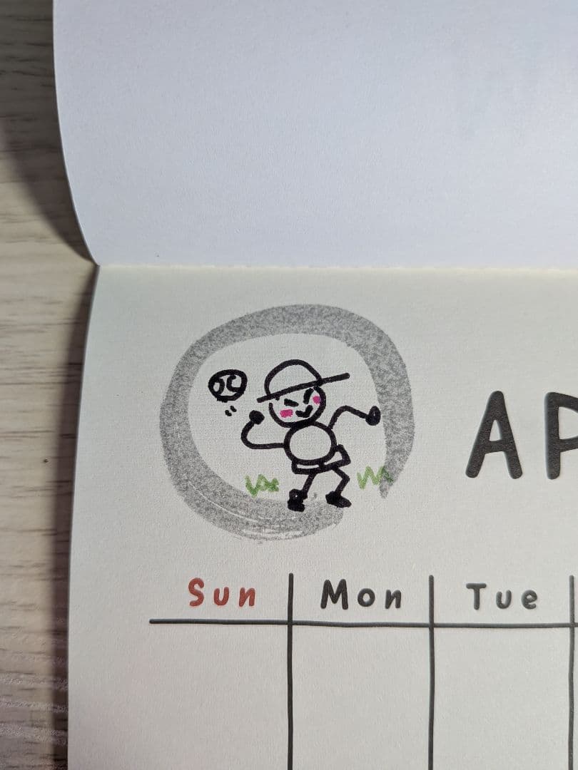 ハンドメイド2026年カレンダー 《35》手描きイラスト