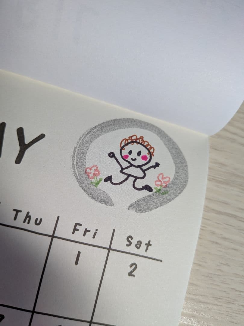 ハンドメイド2026年カレンダー 《35》手描きイラスト