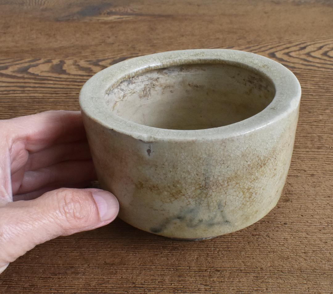 江戸時代 美濃 御深井 灰釉 火入 /瀬戸 常滑 備前 六古窯 古道具 古陶器