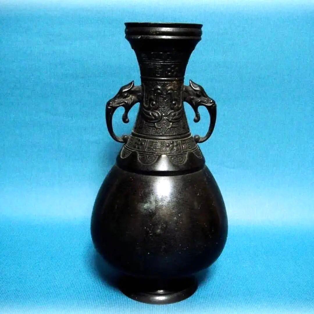 419『中国美術 唐銅 壺』　　/骨董品 古美術 古玩 アンティーク