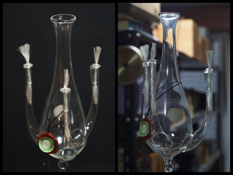 フランスLA MAISON DE L'ETAINガラス製オイルランプ/花器飾物