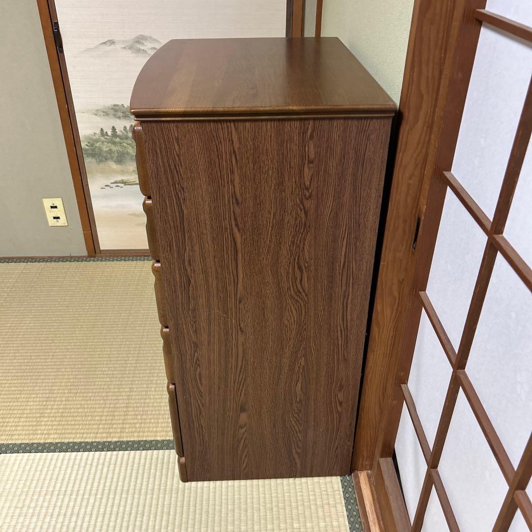 木製キャビネット 7引き出し ブラウン