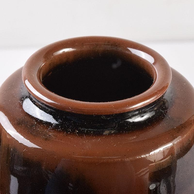 茶道具　加藤唐三郎造　古瀬戸　肩衝茶入　仕覆付　共箱　V　6978