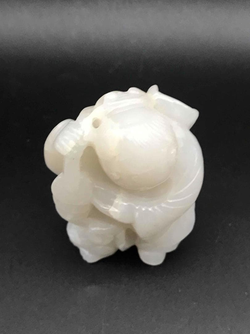 清乾隆時代　和田玉　童子佩　純和田玉彫り　古玉石　白玉　時代物　賞物(F-4)