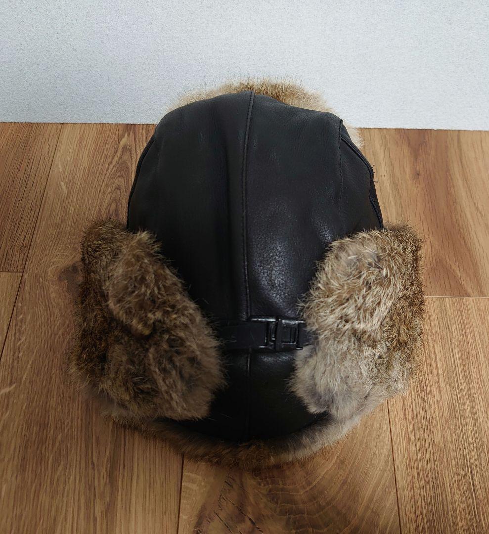 MAD BOMBER マッドボンバー 本革フライトキャップ ラビットファー