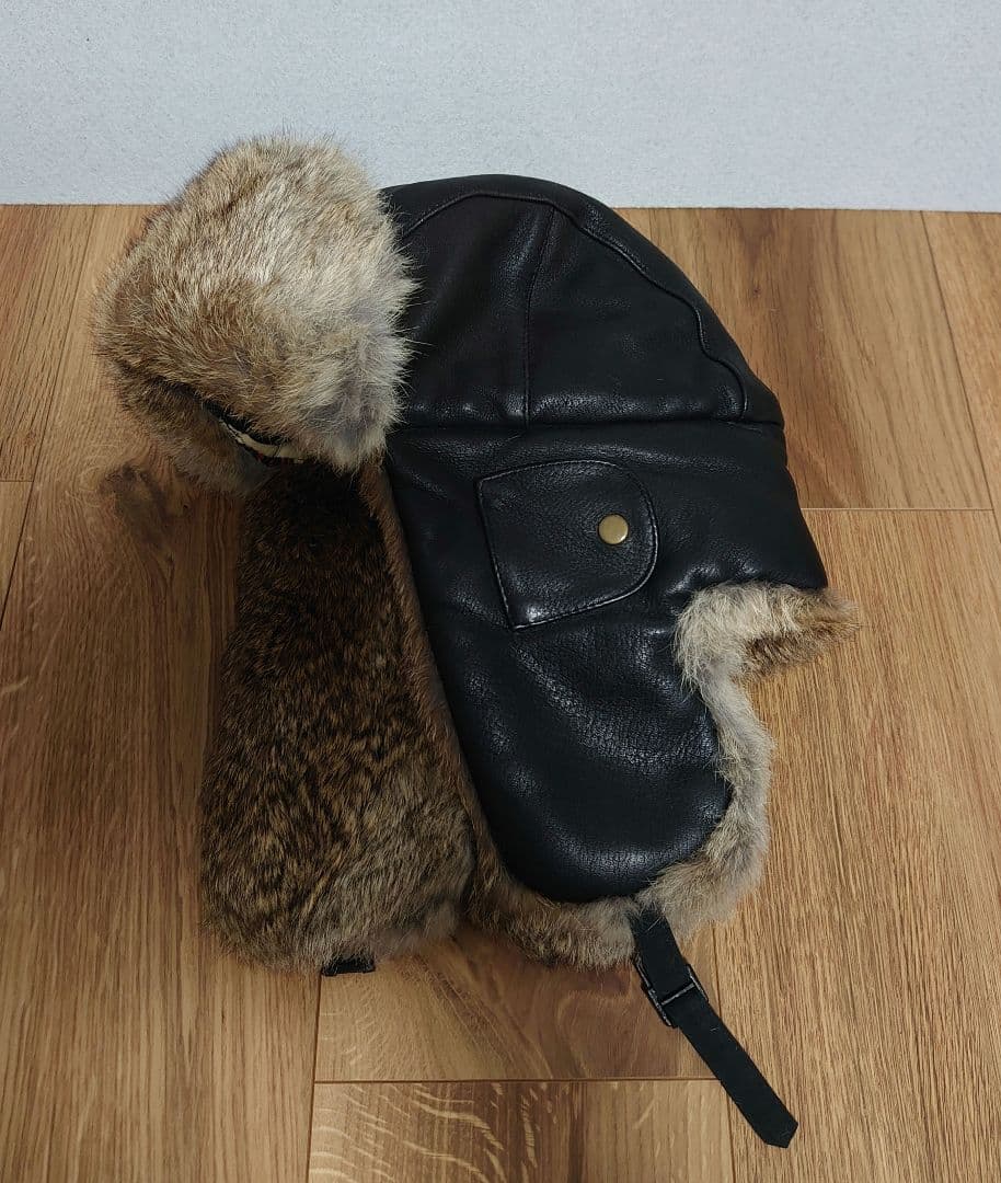 MAD BOMBER マッドボンバー 本革フライトキャップ ラビットファー