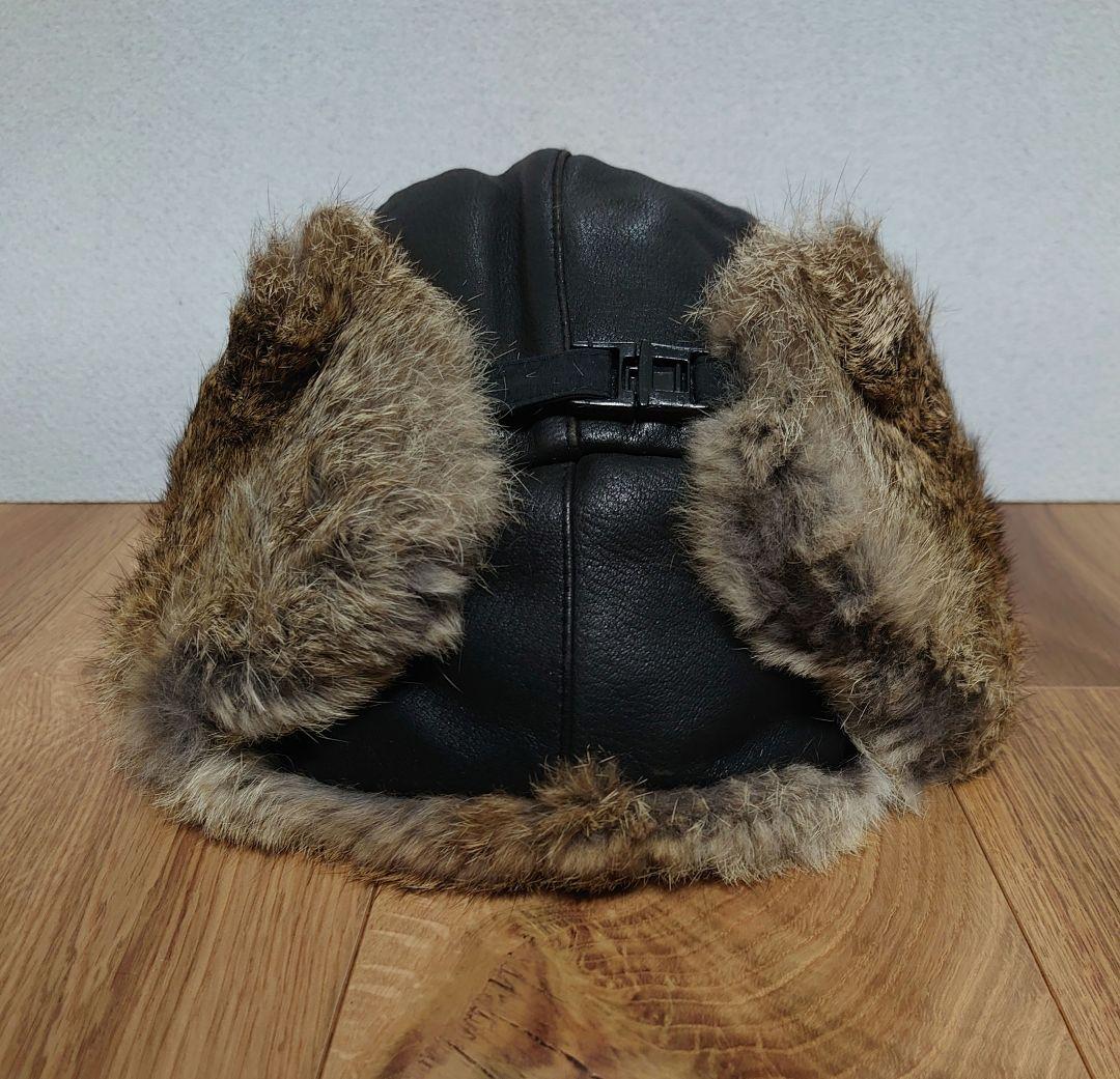 MAD BOMBER マッドボンバー 本革フライトキャップ ラビットファー