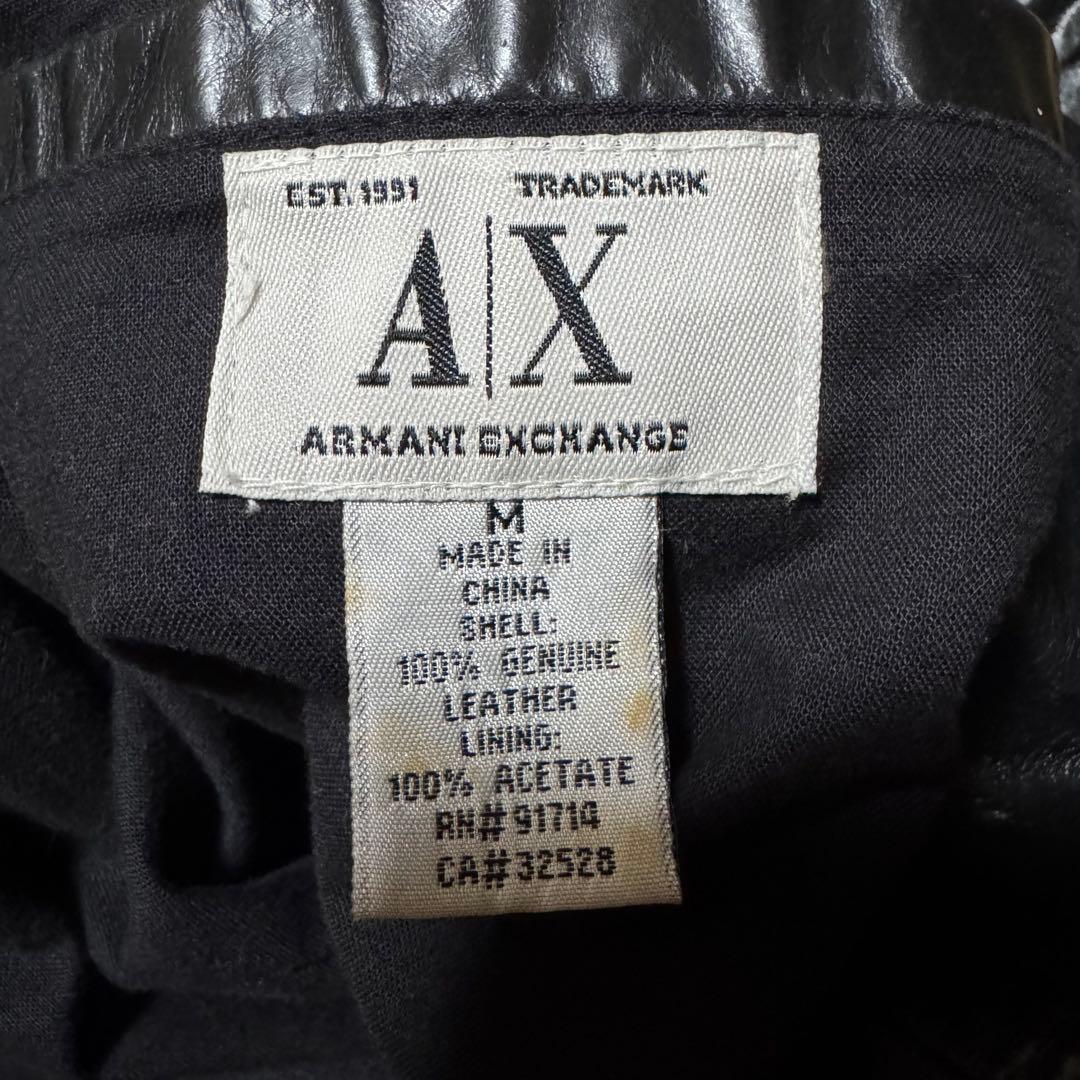 Armani Exchange ビンテージ　レザーライダースジャケット M