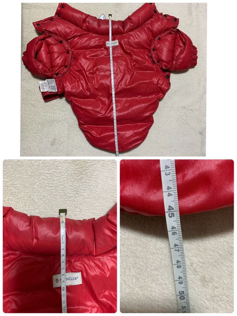 美品 犬用ダウンジャケット モンクレール CHIHUAHUA MONCLER 赤