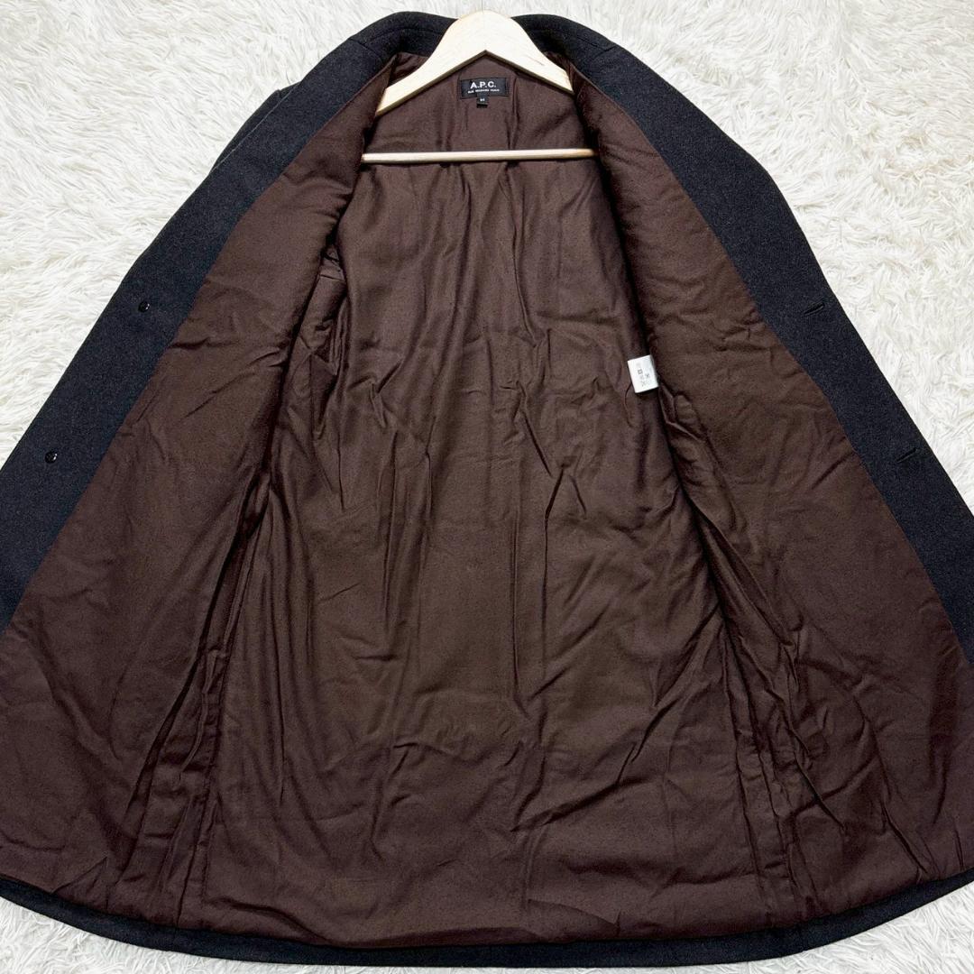 A.P.C. ダークグレー シングルブレスト コート チェスターコート 34