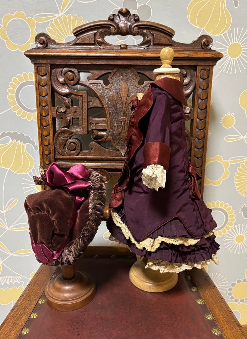 アンティークビスクドール ドレス&ボネセット