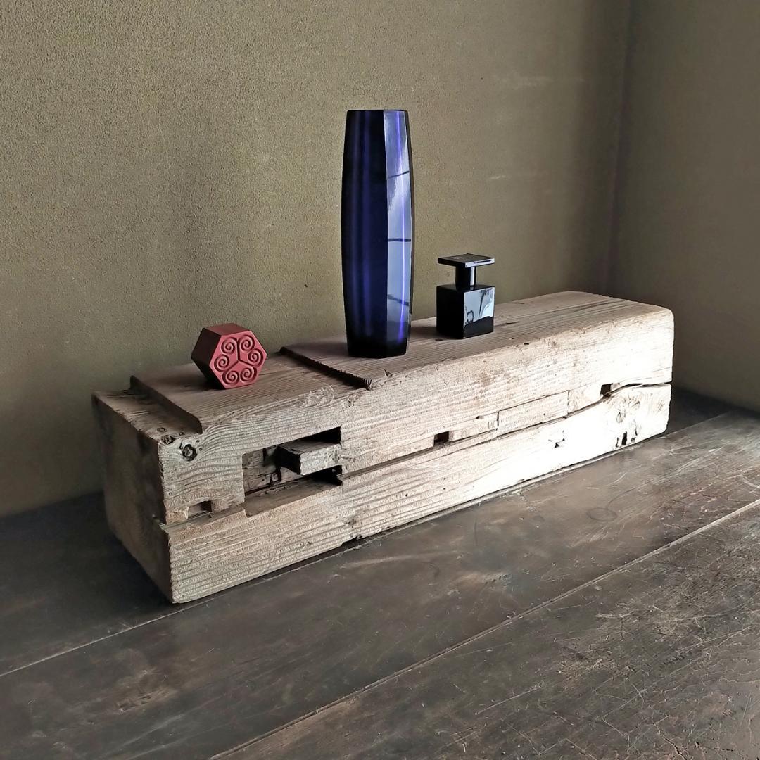 【送料込み】【古材 ⑧　角材・柱材　ホゾ穴　古道具 アンティーク オブジェ】