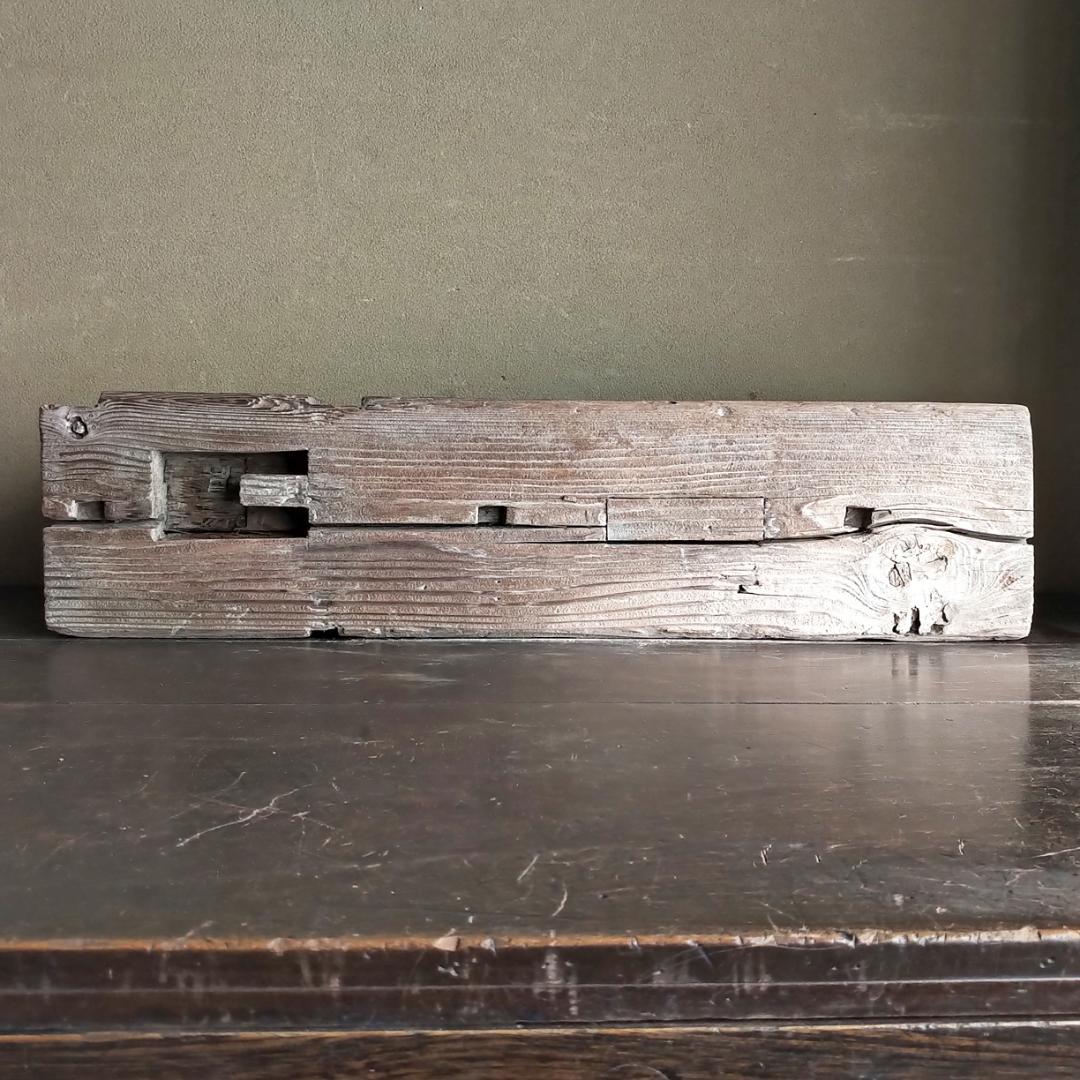 【送料込み】【古材 ⑧　角材・柱材　ホゾ穴　古道具 アンティーク オブジェ】