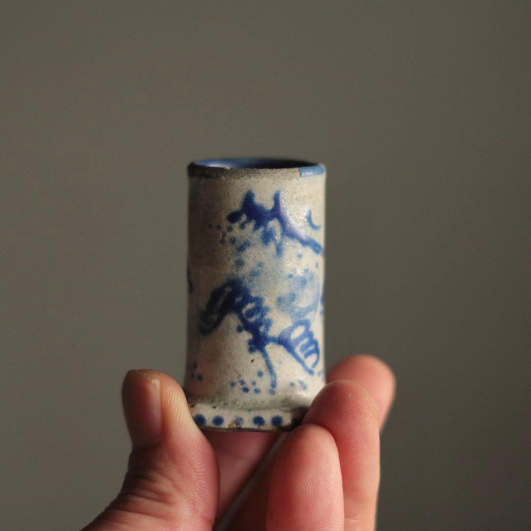 京阿蘭陀 筒盃 酒器 古美術 古道具 アンティーク