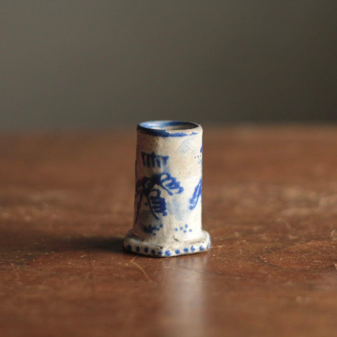 京阿蘭陀 筒盃 酒器 古美術 古道具 アンティーク