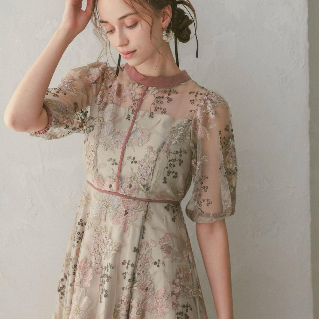 Dorry Dollフラワーエンブロイダリードレス　ピンク