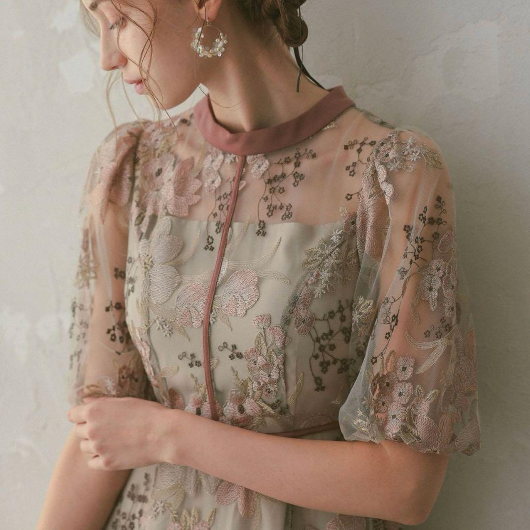 Dorry Dollフラワーエンブロイダリードレス　ピンク