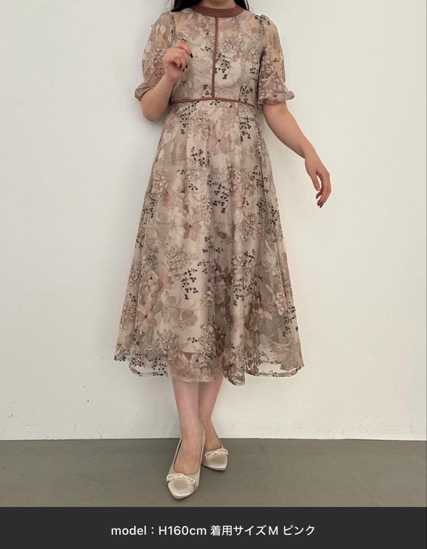 Dorry Dollフラワーエンブロイダリードレス　ピンク
