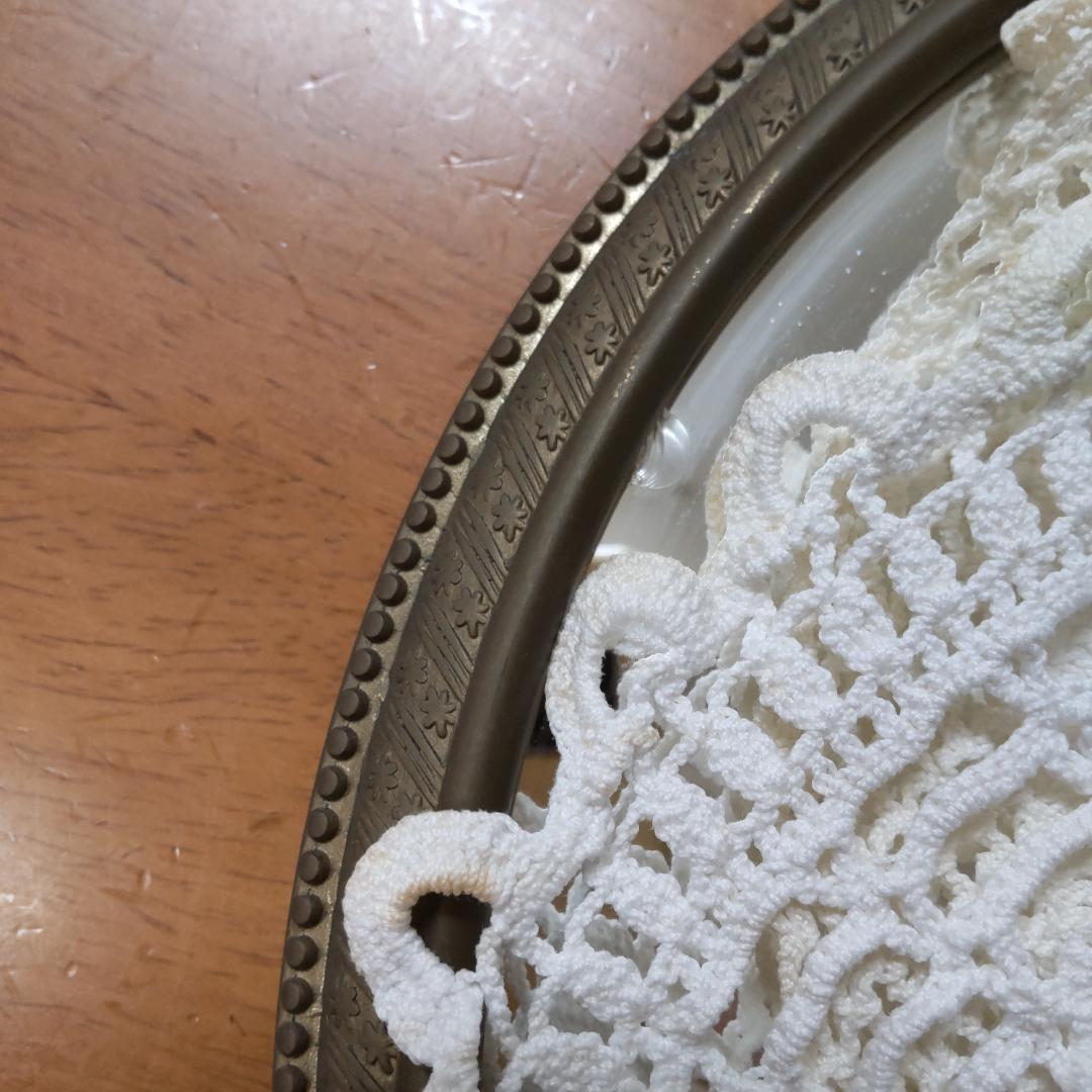 アンティーク仕上げ　鏡 ミラー スタンドミラー 卓上ミラー 卓上鏡 真鍮　ゴール