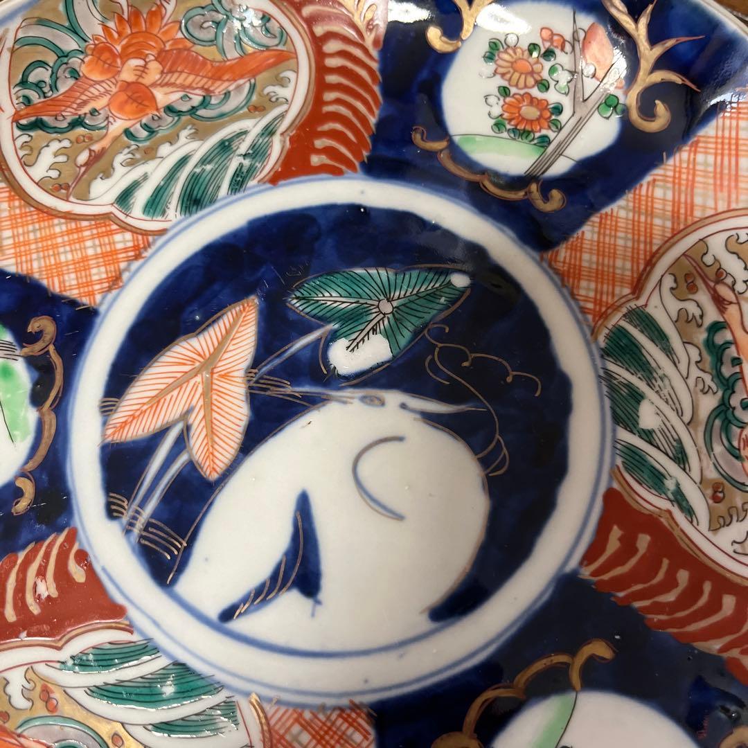 期間限定最終処分特価　古伊万里色絵　大皿五枚セット　完品　一枚おまけ　綺麗な状態